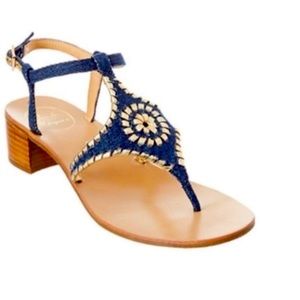 Jack Rogers Navy and Tan Sandals